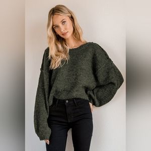 Lulu's Always Together Forest Green Sweater , L
